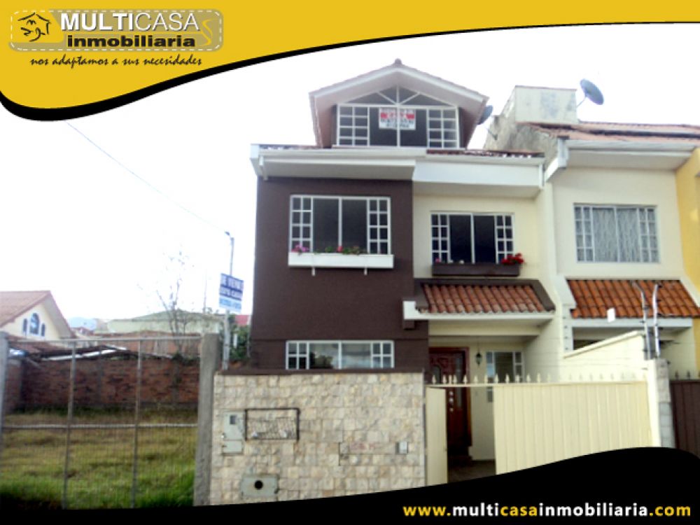 Venta de Hermosa Casa con excelentes acabados a crédito sector El Cebollar Cuenca-Ecuador